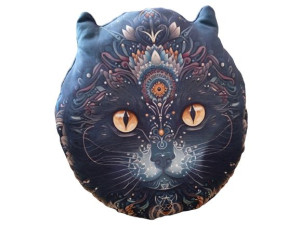 Kot Boho Duża Okrągła Poduszka Home Decor