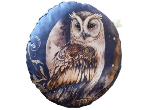 Sowa Boho Duża Okrągła Poduszka Home Decor