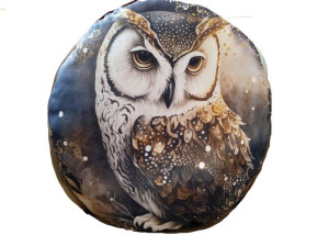 Sowa Boho Duża Okrągła Poduszka Home Decor