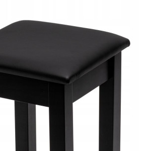 Taboret Drewniany Kuchenny Stołek Solidny Czarny