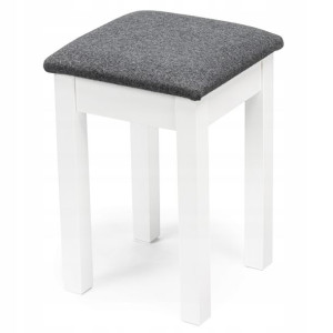 Taboret Drewniany Kuchenny Stołek Solidny Biały
