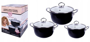 Garnki Emaliowane Mg Home Gessler Indukcja Czarne