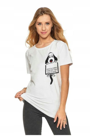MORAJ T-Shirt Koszulka Damska Bawełna Cekiny S