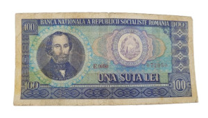 Stary Banknot kolekcjonerski 100 Lei 1966 Rumunia