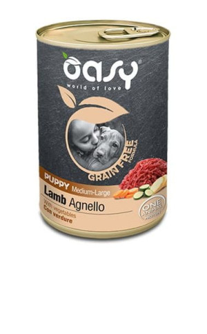  Oasy Grain Free - Jagnięcina- pełnoporcjowa karma mokra dla szczeniąt 400g