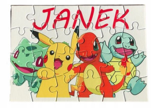 Puzzle POKEMON wybrane imię prezent dla chłopca