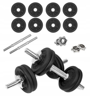 HANTLE ŻELIWNE 2x7,5kg gryf Talerze zestaw 15kg