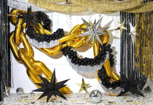 Balon foliowy gwiazda 3d - 70 cm - czarny