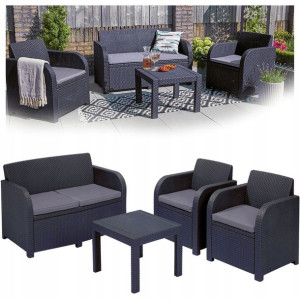 Zestaw Mebli Ogrodowy Keter Sofa 2x Fotel Rattan
