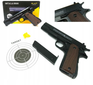 PISTOLET METALOWY 1911 COLT Wiatrówka KULKI 6mm C8