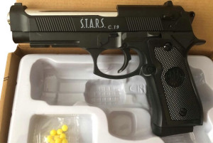 PISTOLET METALOWY BERETTA C19 Wiatrówka KULKI 6mm