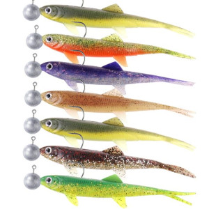 Zestaw Uzbrojonych Przynęt Gumowych Jaskółki DAM Split Tail 9cm na Sandacza