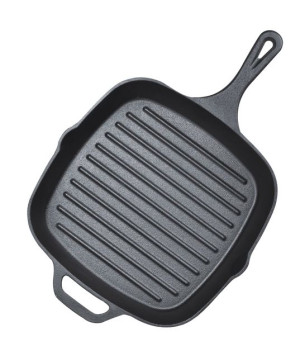 Patelnia Żeliwna Kwadratowa Grillowa 26x26x5 Cm Indukcja Ognisko 2656