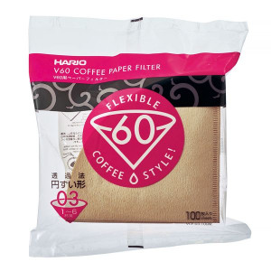 Hario filtry papierowe Misarashi brązowe V60-03 100 Sztuk