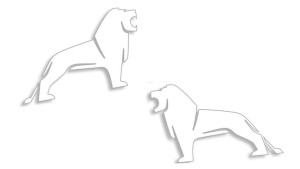 Wycinane naklejki Man logo komplet (lewa i prawa) białe