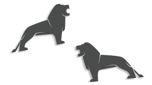 Wycinane naklejki Man logo komplet (lewa i prawa) grafitowe
