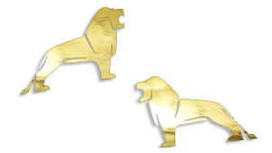 Wycinane naklejki Man logo komplet (lewa i prawa) złoty chrom