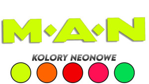 Wycinana naklejka MAN #2 kolory neonowe