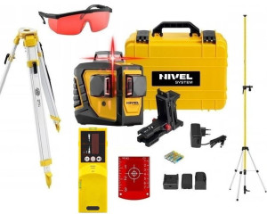 Zestaw Laser krzyżowy NIVEL SYSTEM CL3D  Czerwony + Darmowa DOSTAWA