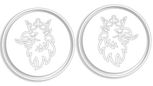 Wycinane naklejki Scania / Saab lewa i prawa (komplet) białe
