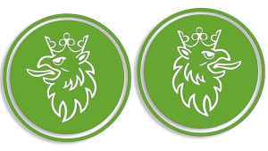 Wycinane naklejki Scania / Saab lewa i prawa (komplet) jasny zielony