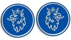 Wycinane naklejki Scania / Saab lewa i prawa (komplet) niebieskie