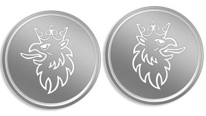 Wycinane naklejki Scania / Saab lewa i prawa (komplet) srebrne
