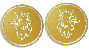 Wycinane naklejki Scania / Saab lewa i prawa (komplet) złote