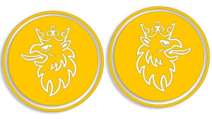 Wycinane naklejki Scania / Saab lewa i prawa (komplet) żółte