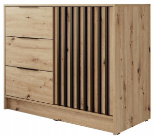 Komoda ARAN z szufladami - Dąb Artisan, lamele