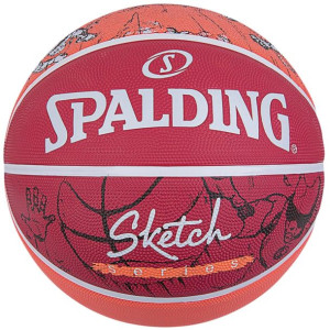 Piłka Do Koszykówki Spalding Sketch Jump R.7 Czerwono Pomarańczowy