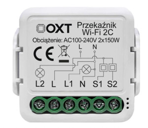 Moduł Oxt Mini Przekaźnik 2 Obwody Wifi Tuya