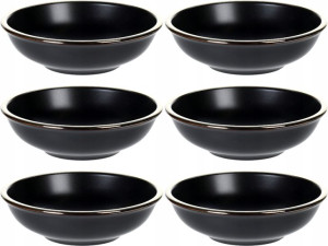 CZARNY Talerz GŁĘBOKI do Zupy 18cm 550ml - 6 sztuk