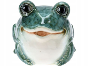 Porcelanowa Figurka ogrodowa 12,5x11,5x12cm - ŻABA