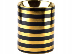 CZARNO ZŁOTY Ceramiczny KOMINEK ZAPACHOWY 6 x 8 cm