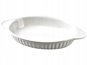 PORCELANOWE Naczynie do zapiekania 26x15cm - BIAŁE