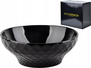 CZARNA Porcelanowa Miska Salaterka 700ml - DIAMENT