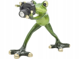 Ozdobna Figurka 12 x 15 x 7 cm - Żaba fotograf