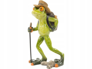 Ozdobna Figurka 16,5 x 9 x 8 cm - Żaba turysta