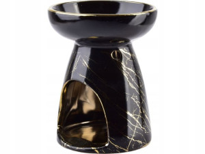CZARNY Ceramiczny KOMINEK ZAPACHOWY - 9x11,5 cm