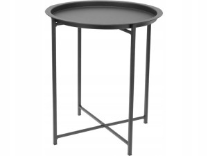 Okrągły Metalowy STOLIK KAWOWY 46x52cm CIEMNOSZARY