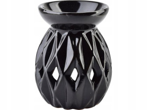 CZARNY Ceramiczny KOMINEK ZAPACHOWY - 8 x 12 cm