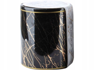 CZARNY Ceramiczny KOMINEK ZAPACHOWY 7,2x9cm + WOSK