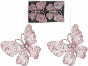 ZAWIESZKA Ozdoba NA CHOINKĘ Motyl 9x10,5cm - 2 szt