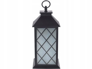 CZARNY dekoracyjny Lampion Latarnia LED - 29x14 cm