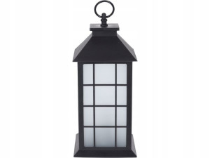 CZARNY dekoracyjny Lampion Latarnia LED - 29x14 cm