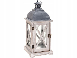 DREWNIANY dekoracyjny Lampion Latarnia - 41x16 cm