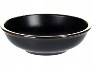 Kamionkowy TALERZ GŁĘBOKI do ZUPY 18 cm - CZARNY