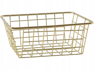 Ozdobny METALOWY KOSZYK na owoce Złoty 20x15x8 cm