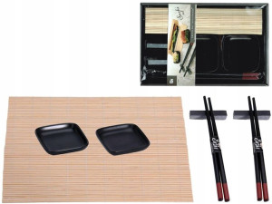 CZARNY Zestaw do sushi dla 2 osób - 7 elementów